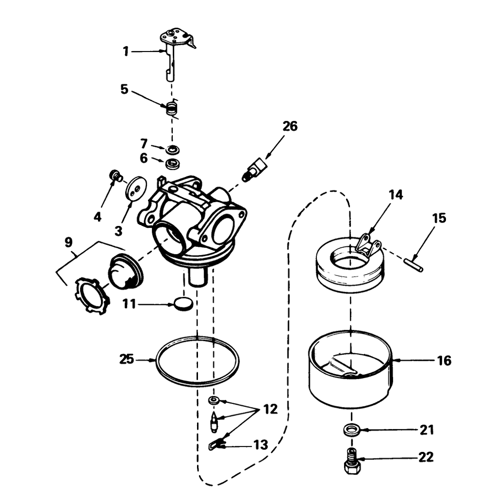 Carburetor No. 632098 Diagram and Parts List for 20692C 9000001 - 9999999 Toro Lawn Mower