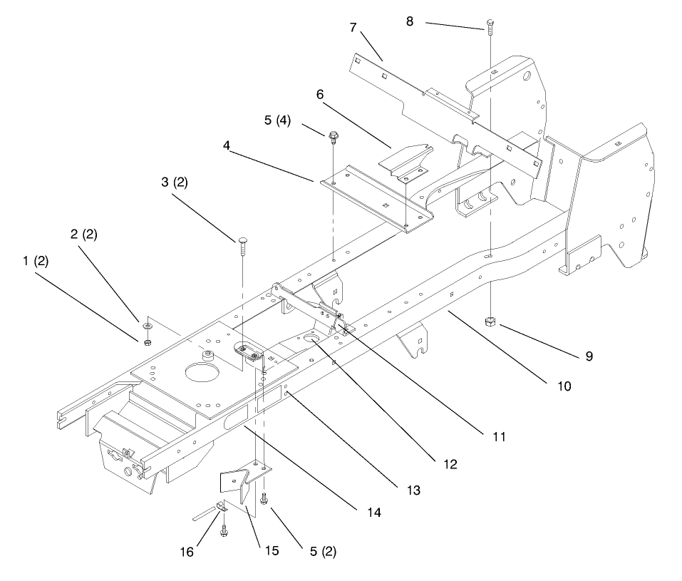 Frame Diagram and Parts List for 72102 8900001 - 8900399 Toro Lawn Tractor