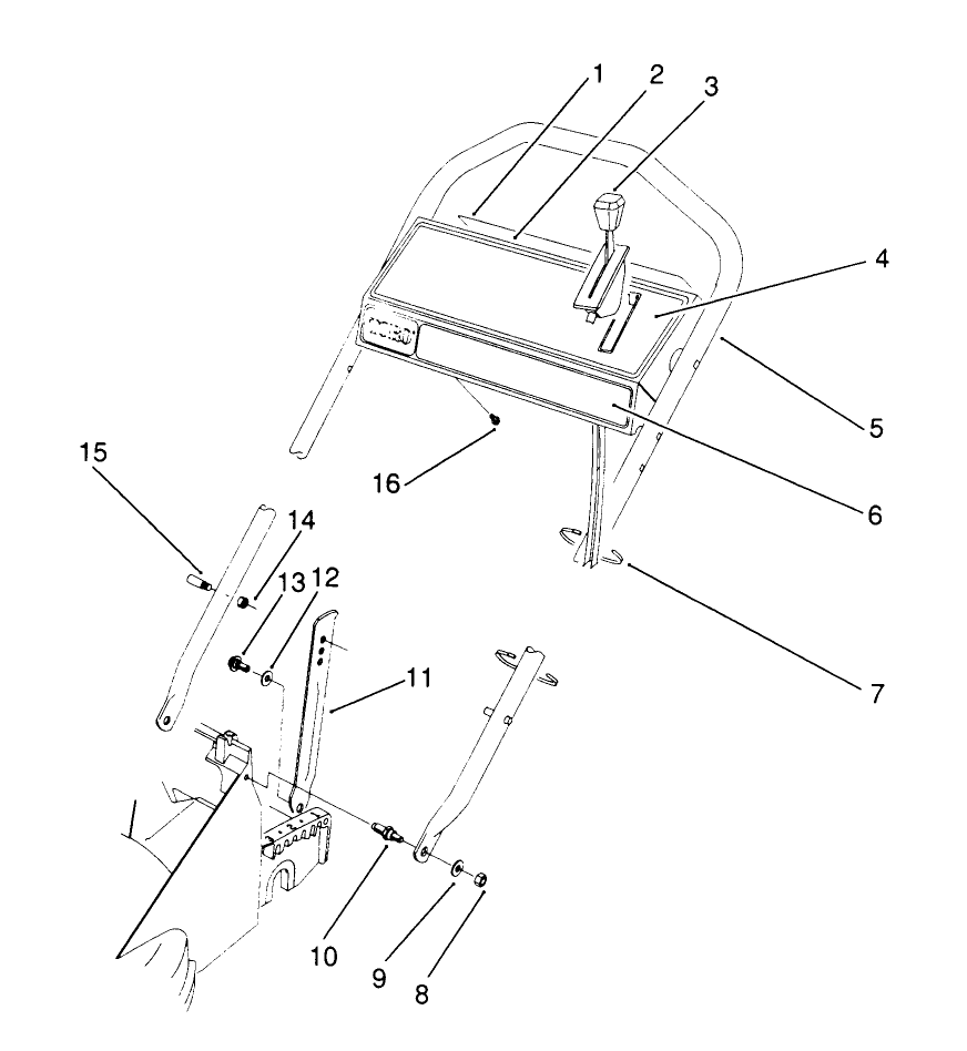 Handle Assembly Diagram and Parts List for 26562 0000001 - 0999999 Toro Lawn Mower