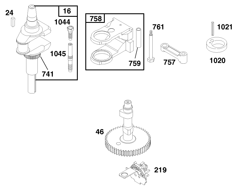 Engine Briggs & Stratton Model 28m707-0127-01 Diagram and Parts List for 70183 7900001 - 7999999 Toro Lawn Tractor