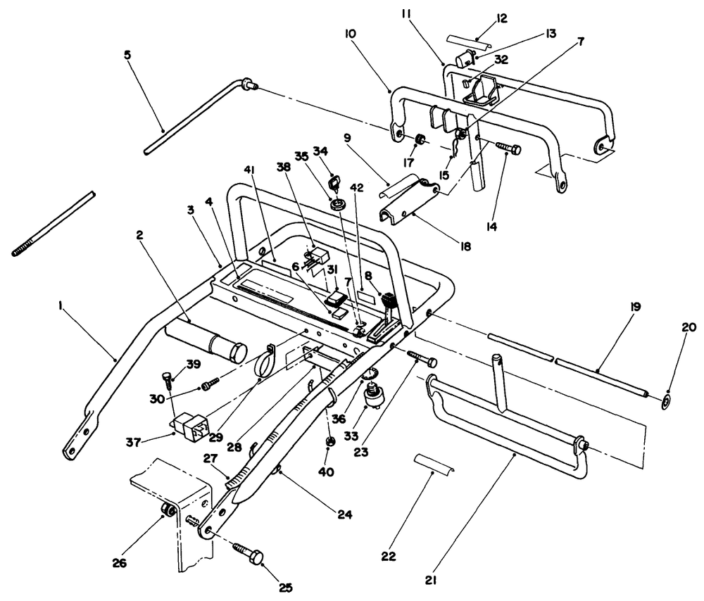 Handle Assembly Diagram and Parts List for 30156 390001 - 399999 Toro Lawn Tractor Accessories