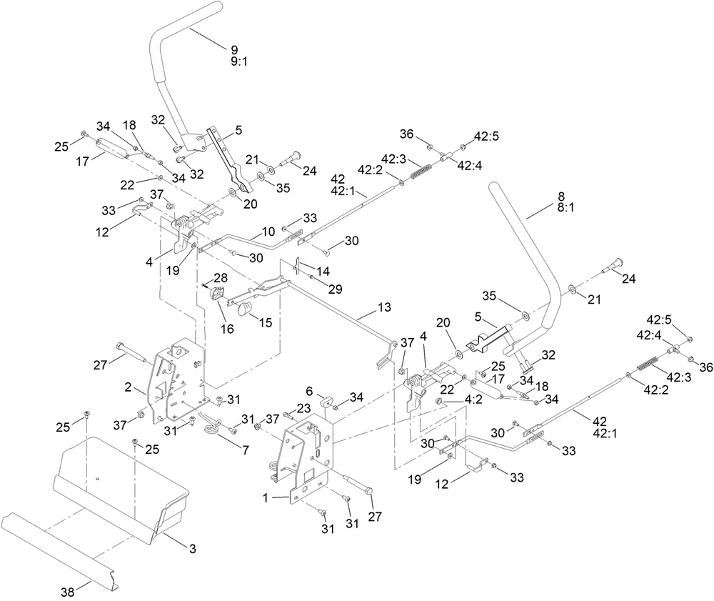 Motion Control Assembly Diagram and Parts List for 74683 412270000 - 999999999 Toro Lawn Tractor