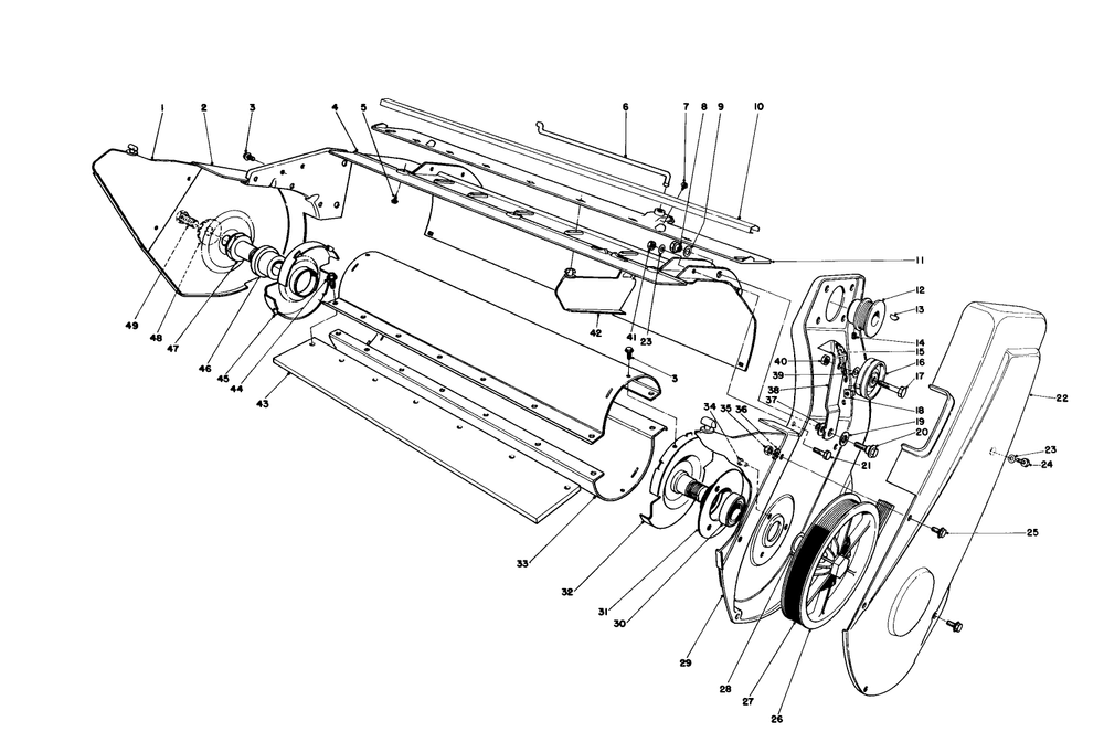 Lower Main Frame Assembly Diagram and Parts List for 38162 4000001 - 4999999 Toro Snow Blower