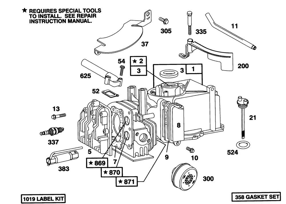 Engine Briggs & Stratton Model 95902-3153-01 Diagram and Parts List for 16410 3900001 - 3999999 Toro Lawn Mower