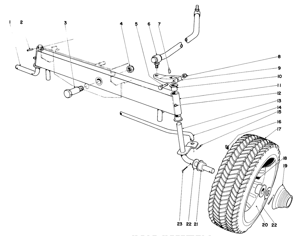 Front Axle Assembly Diagram and Parts List for 57104 0000001 - 0999999 Toro Lawn Tractor