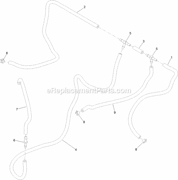 Vent Hose Assembly Diagram and Parts List for 74588 314000001-314999999 Toro Lawn Mower