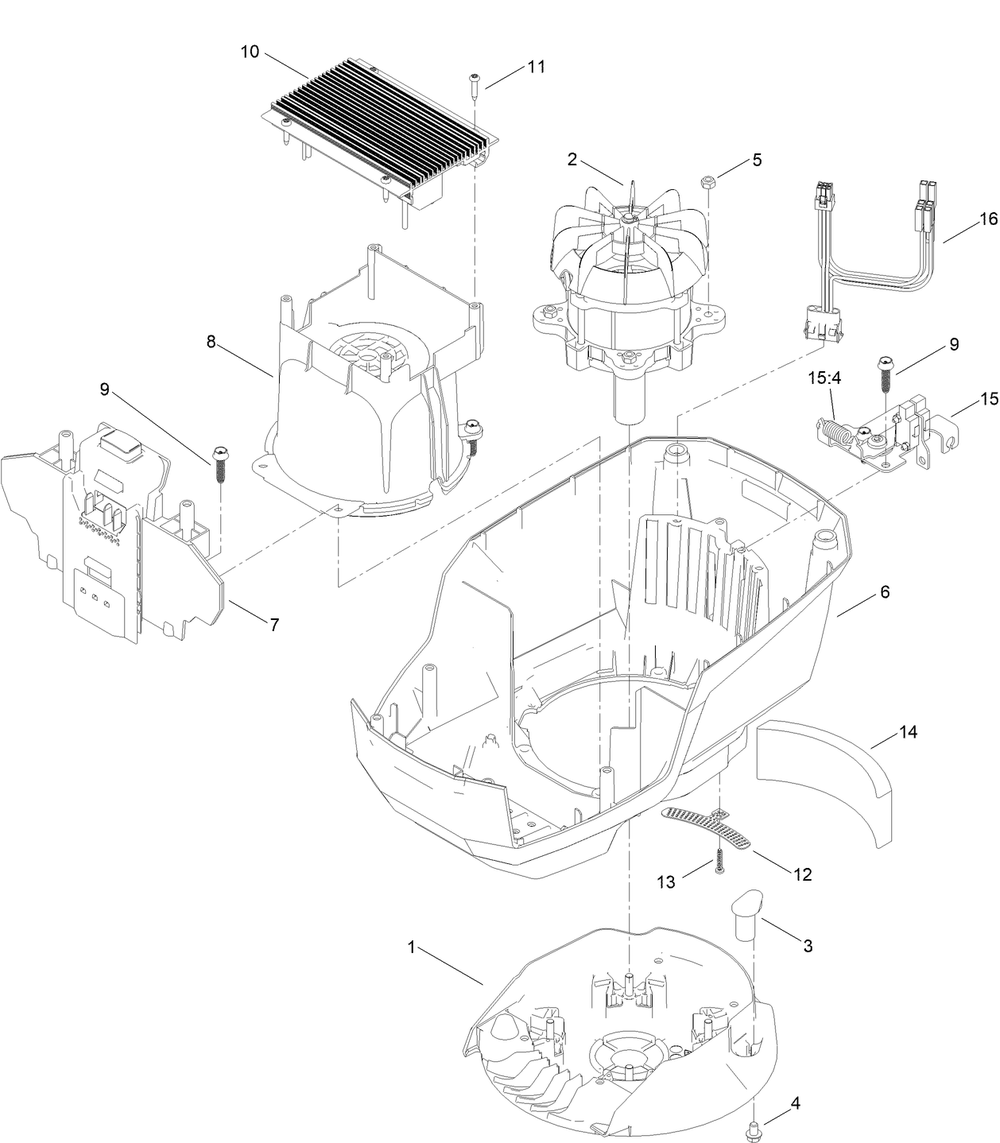 Motor Module No. 140-4161 Lower Shroud Assembly Diagram and Parts List for 22275T 411500000 - 412510824 Toro Lawn Mower