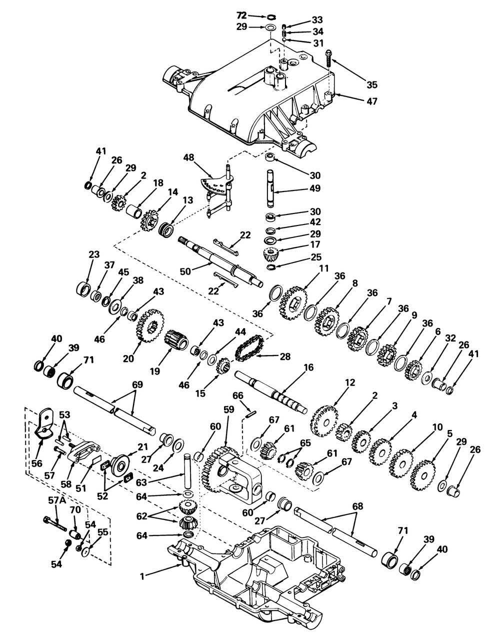 Peerless Transaxle Model 801 B Diagram and Parts List for 57356 0000001 - 0999999 Toro Lawn Tractor