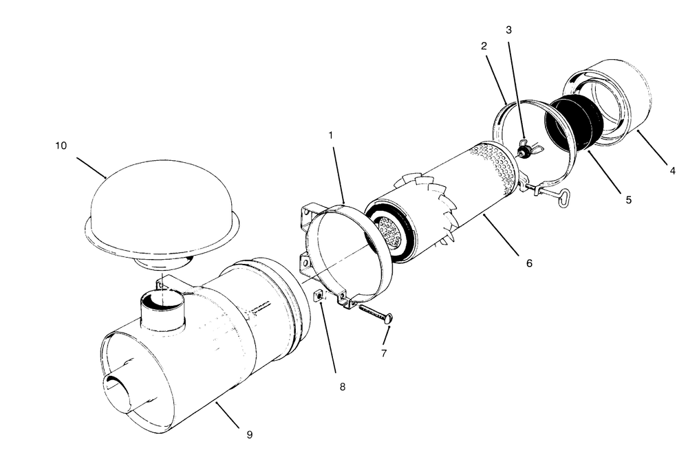 Air Cleaner, Model No. 11-4659 Diagram and Parts List for 30610 690001 - 699999 Toro Lawn Tractor