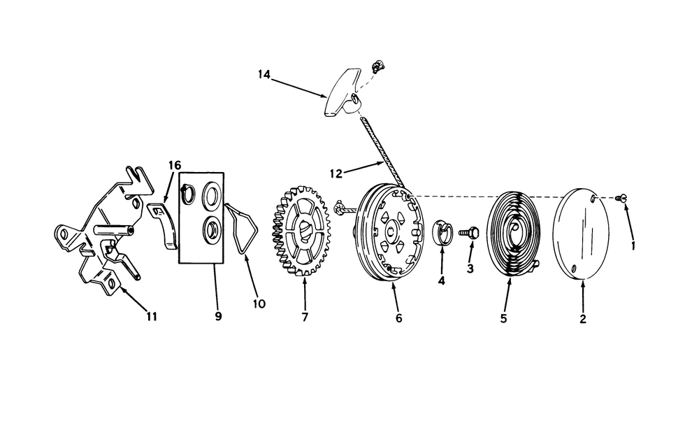 Rewind Starter No. 590519 Diagram and Parts List for 20456 6000001 - 6999999 Toro Lawn Mower