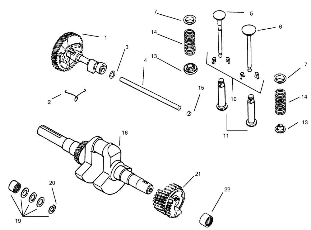 Camshaft & Crankshaft Kohler Model Ms14s-Ts601559 Diagram and Parts List for 73403 6900001 - 6999999 Toro Lawn Tractor