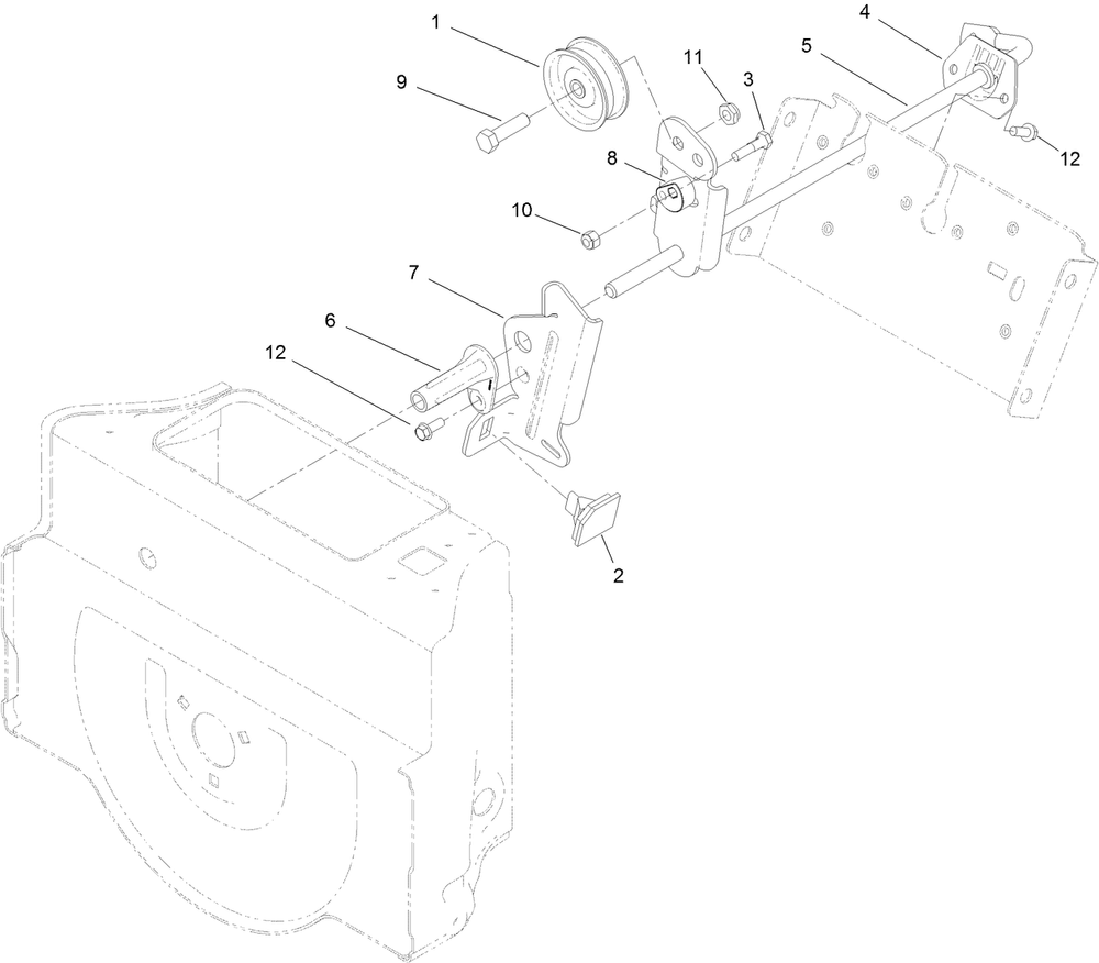 Impeller Drive Assembly Diagram and Parts List for 37798 413000000 - 416159999 Toro Snow Blower