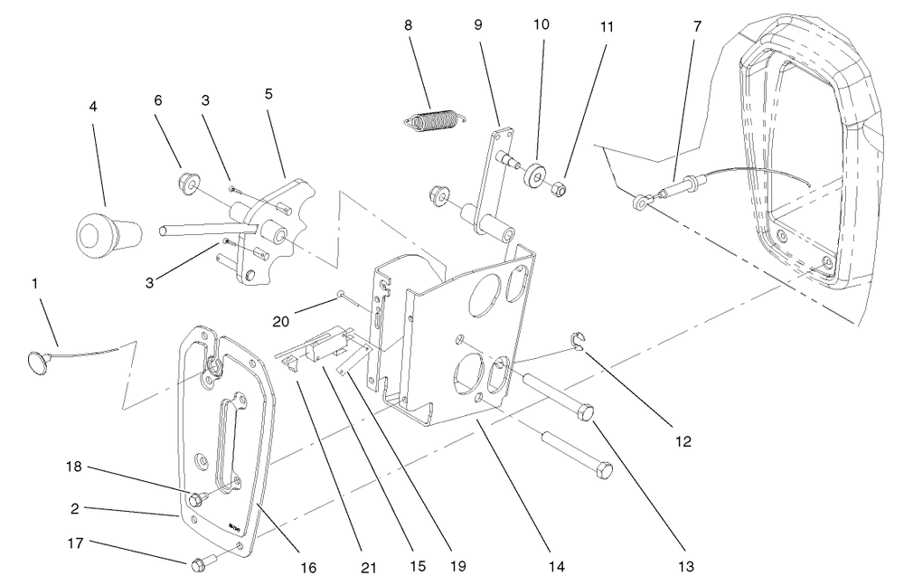 Shifter Assembly Diagram and Parts List for 12003 220000001 - 220999999 Toro Lawn Tractor