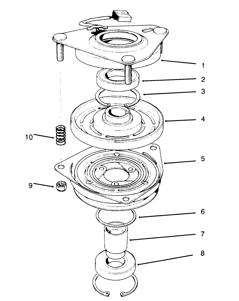 Clutch Assembly No. 54-0220 Diagram and Parts List for 30610 490001 - 499999 Toro Lawn Tractor