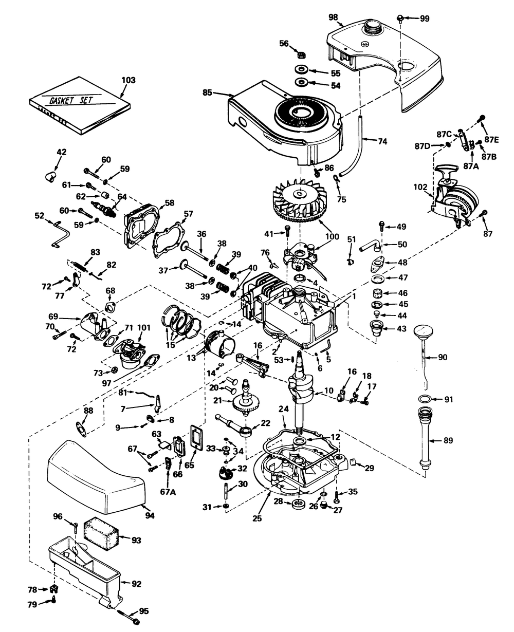 Engine Tecumseh Model No. Tnt 120-12003 Diagram and Parts List for 20550 5000001 - 5999999 Toro Lawn Mower