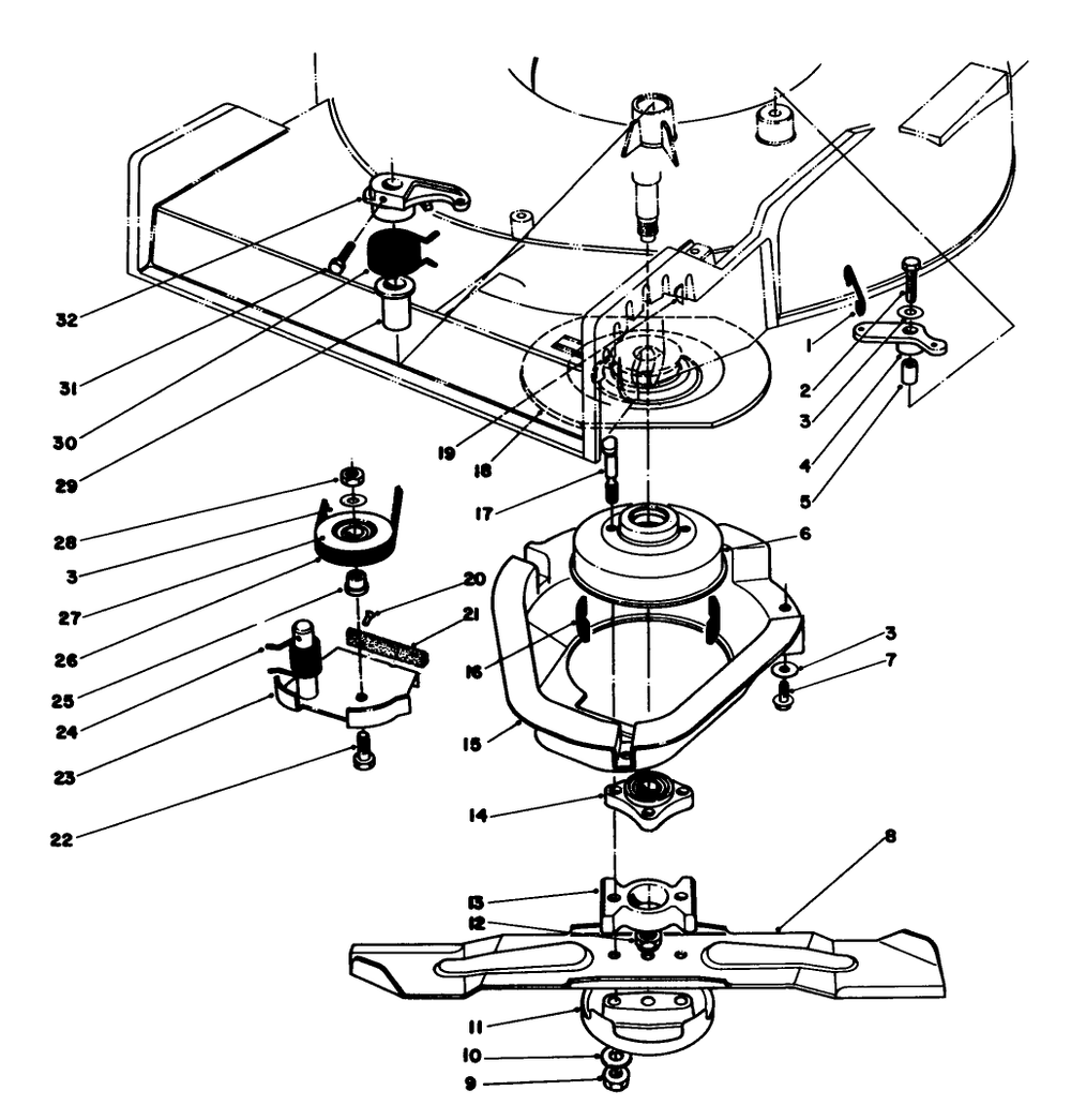 Blade Brake Clutch Assembly Diagram and Parts List for 20684 4000001 - 4999999 Toro Lawn Mower