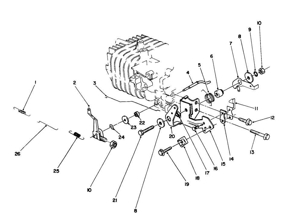 Governor Assembly (Model No. 47pm1-3) Diagram and Parts List for 22026 2000001 - 2999999 Toro Lawn Mower