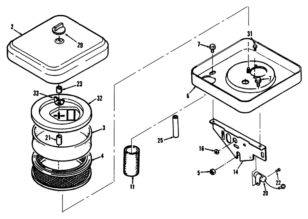Air Cleaner Diagram and Parts List for 73421 5901047 - 5999999 Toro Lawn Tractor