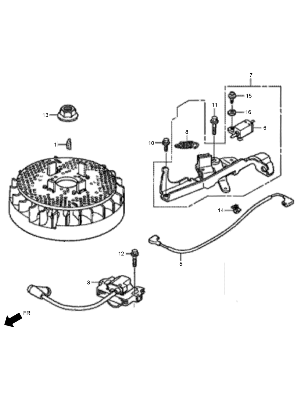 Flywheel And Ignition Coil Assembly Diagram and Parts List for 2611 314000001 - 314000200 Toro Lawn Tractor Accessories