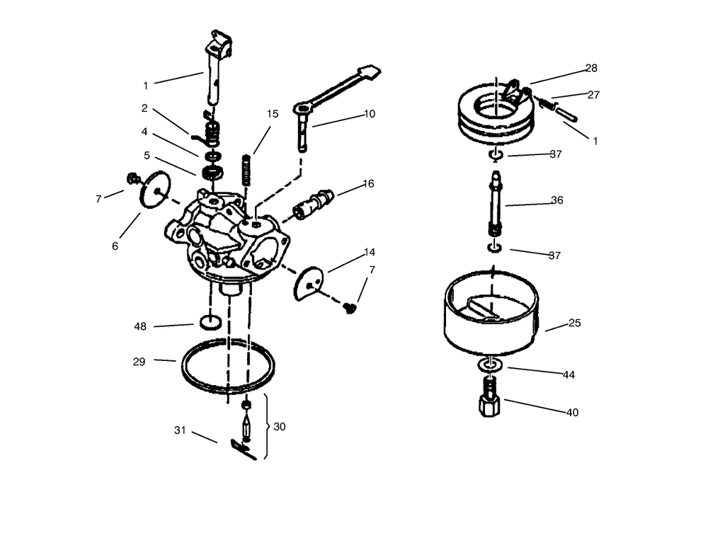 Carburator No. 640086 Diagram and Parts List for 38176 8900001 - 8999999 Toro Snow Blower