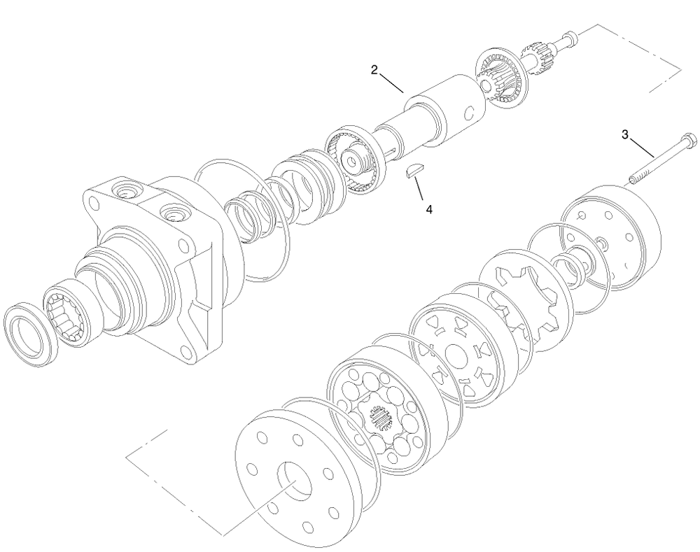 Hydraulic Motor Assembly No. 99-3052 Diagram and Parts List for 22303TE 990001 - 999999 Toro Lawn Tractor Accessories