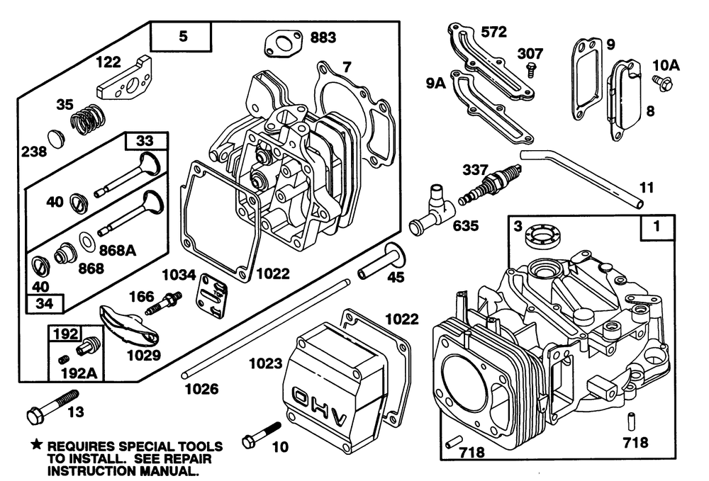 Engine Gts 150 Diagram and Parts List for 22151 3900856 - 3999999 Toro Lawn Mower
