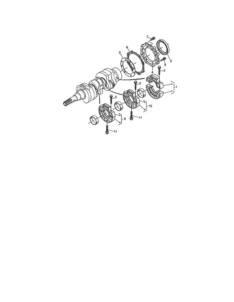 Main Bearing Case Assembly Diagram and Parts List for 74264 260000001 AND UP Toro Lawn Mower