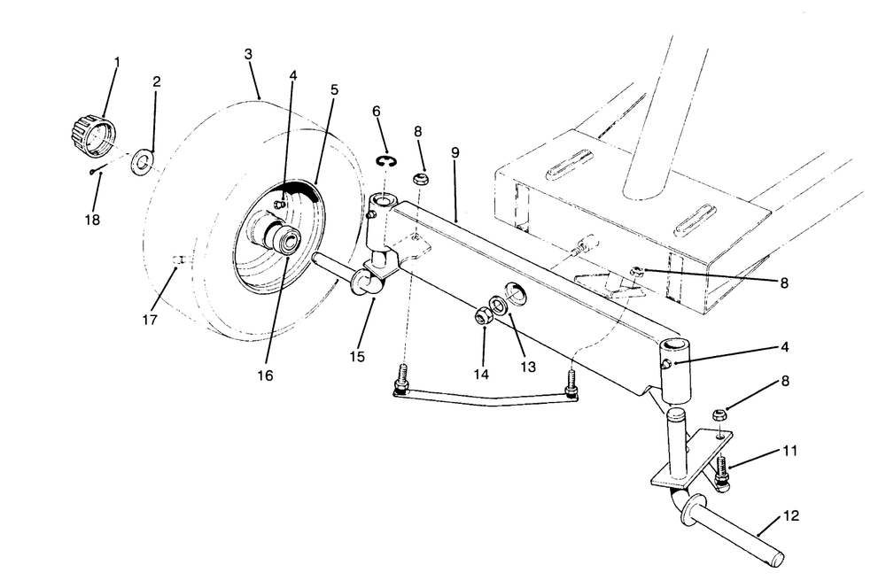 Front Axle Assembly Diagram and Parts List for 70040 59000001 - 59999999 Toro Lawn Tractor