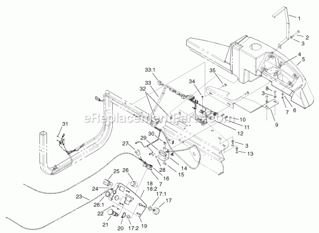 Electrical #1 Assembly Diagram and Parts List for 74804TE 220000001-220999999 Toro Lawn Mower