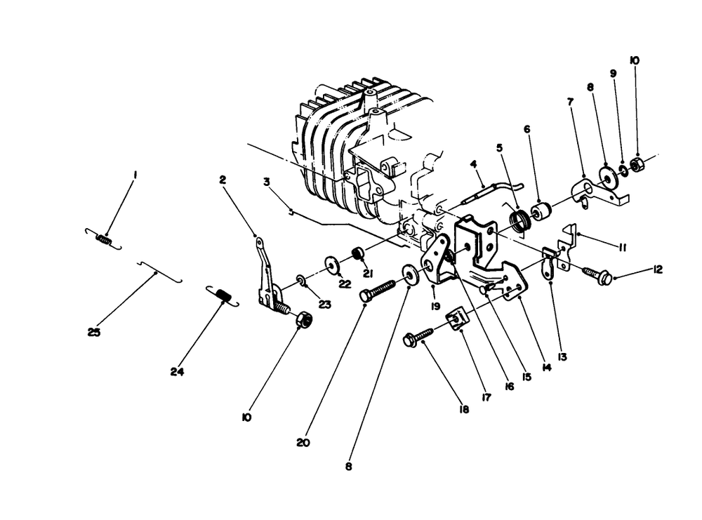 Governor Assembly (Model No. 47ph7) Diagram and Parts List for 16202C 8000001 - 8999999 Toro Lawn Mower