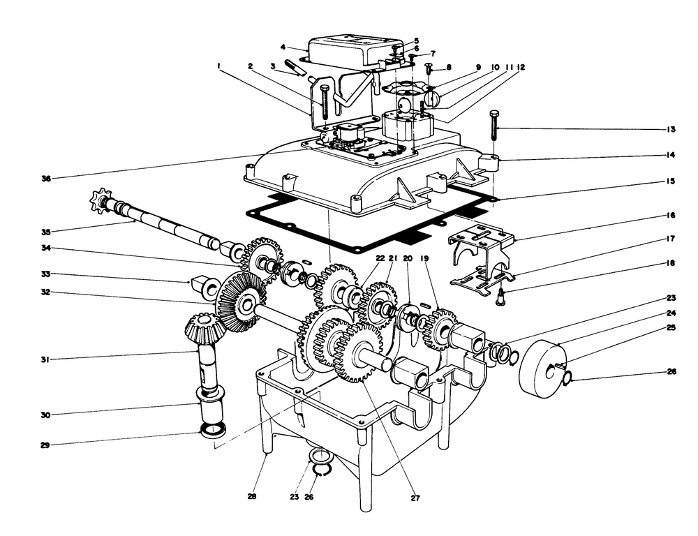 Transmission Assembly Diagram and Parts List for 56108 3000001 - 3999999 Toro Lawn Tractor Accessories
