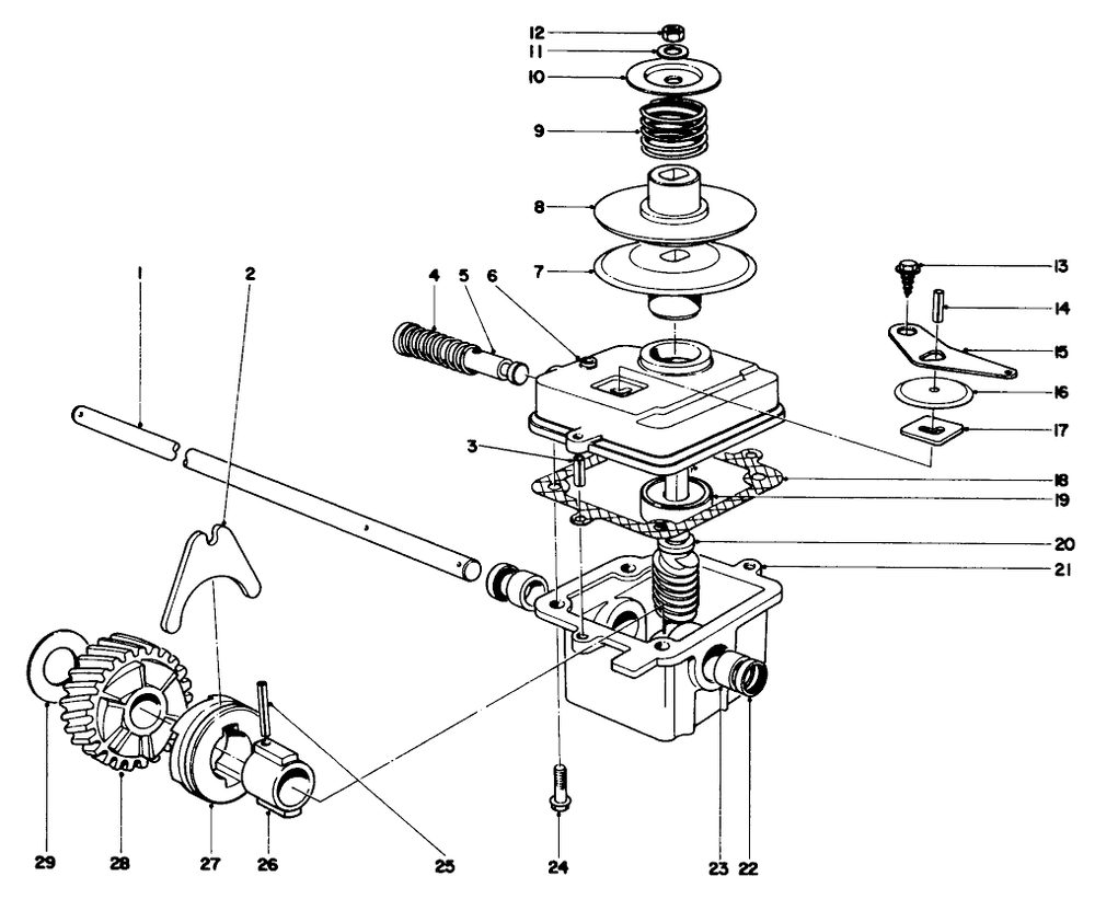 Gear Case Assembly Model Nos. 20550 And 20660 Diagram and Parts List for 20440 4000001 - 4999999 Toro Lawn Mower
