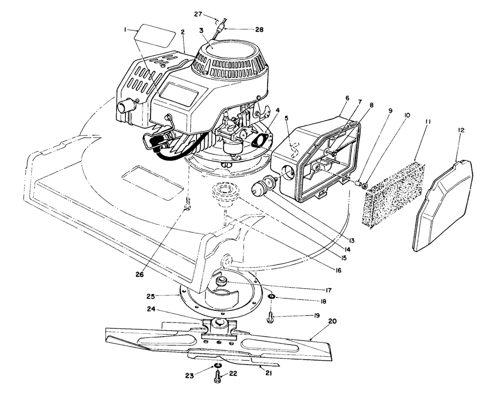 Engine Assembly Diagram and Parts List for 22040 6900001 - 6999999 Toro Lawn Mower