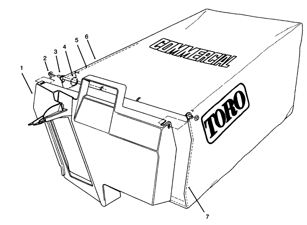 Grass Bag Assembly No. 11-5609 Diagram and Parts List for 22040 4900001 - 4999999 Toro Lawn Mower