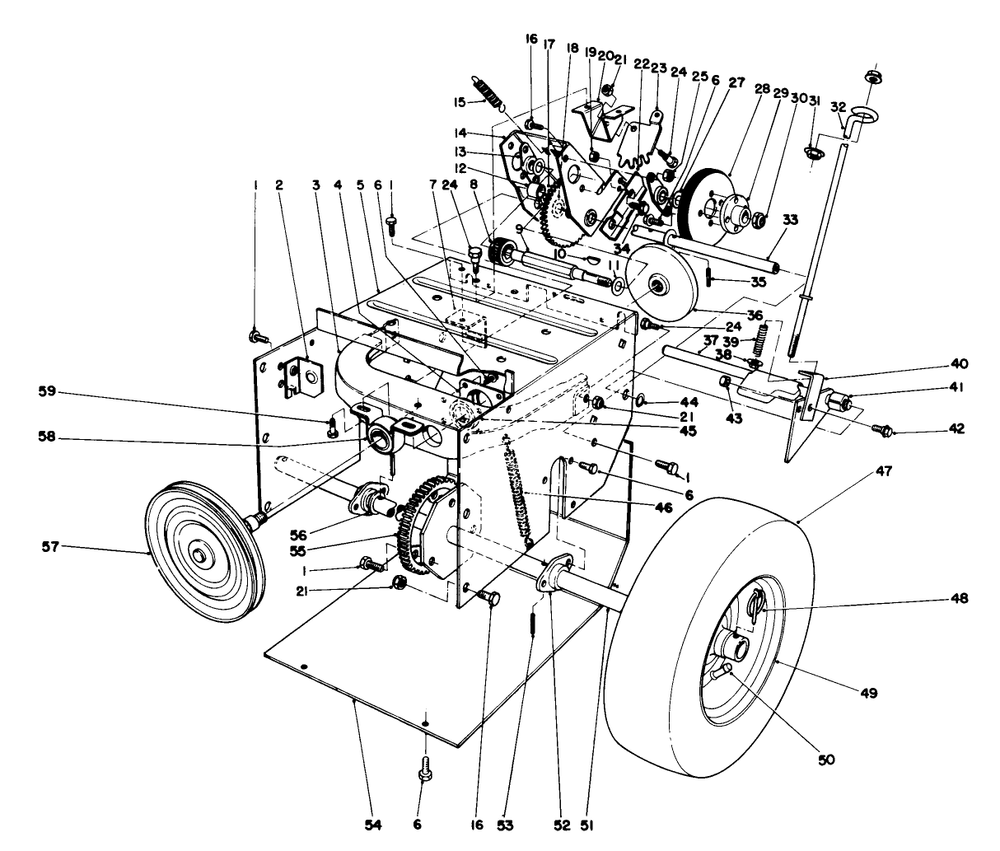 Traction Assembly Diagram and Parts List for 38056C 9000001 - 9999999 Toro Snow Blower