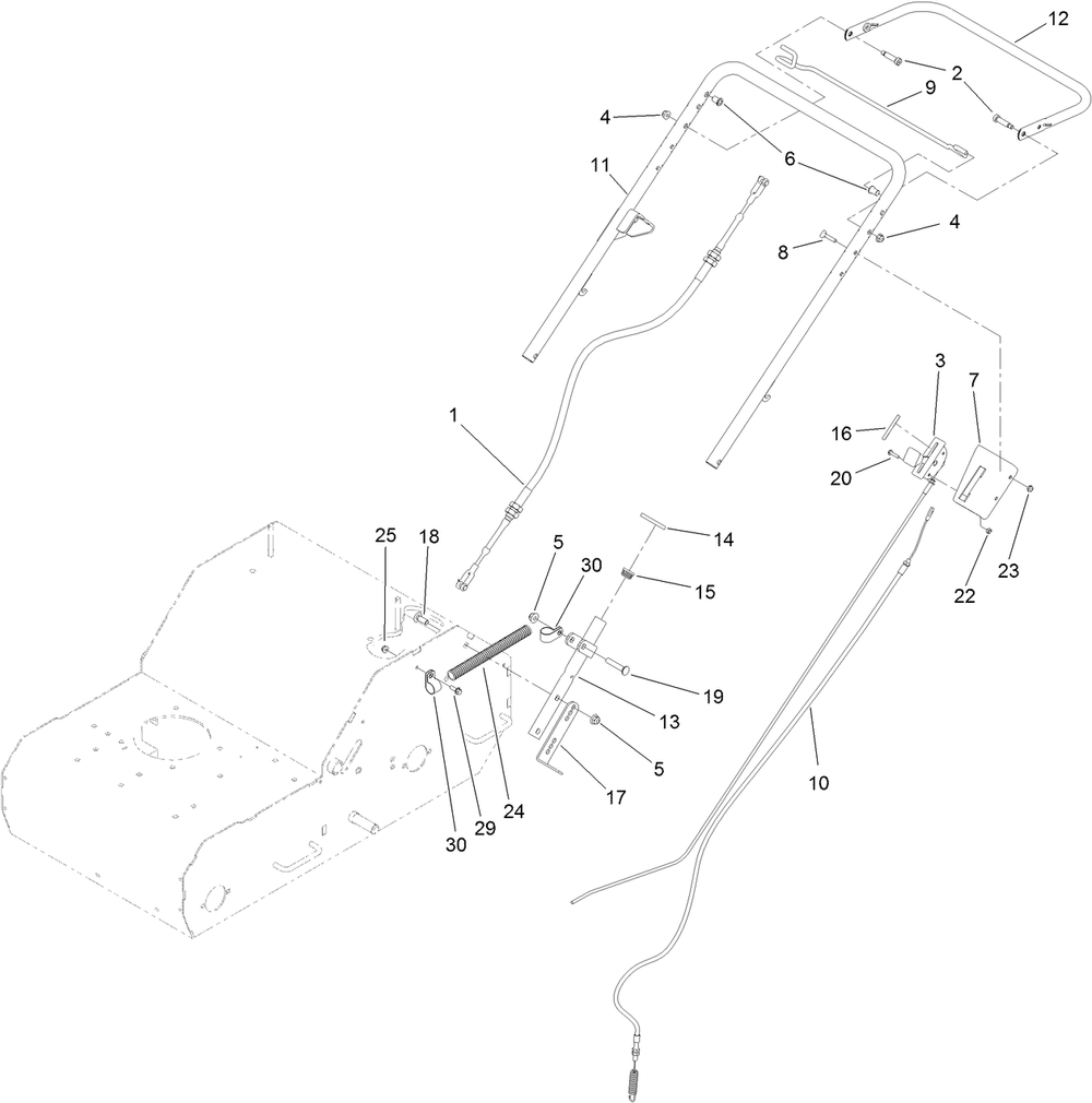 Handle Assembly Diagram and Parts List for 33516 (315000001-315999999)(2015) Toro Aerator