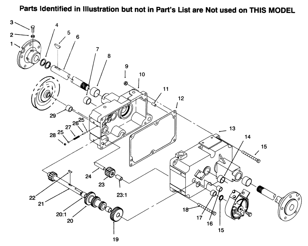 Transmission 8-Speed 4 Pinion Diagram and Parts List for 73363 6900001 - 6999999 Toro Lawn Tractor