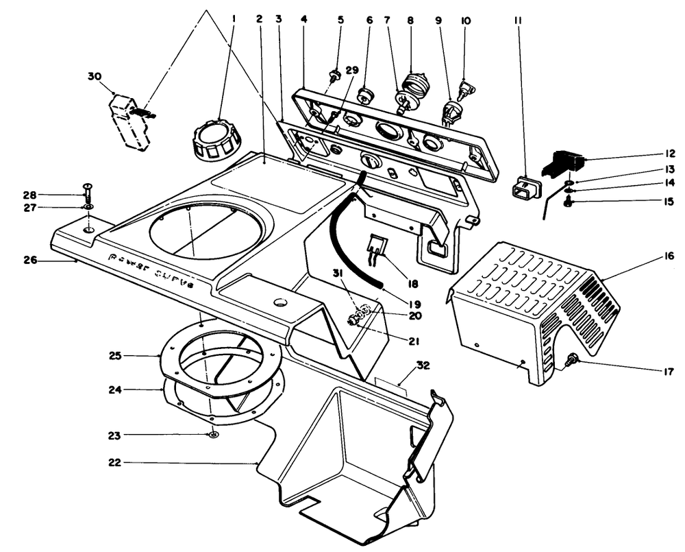 Control Panel & Shrouding Assembly Diagram and Parts List for 38186 0000001 - 0999999 Toro Snow Blower
