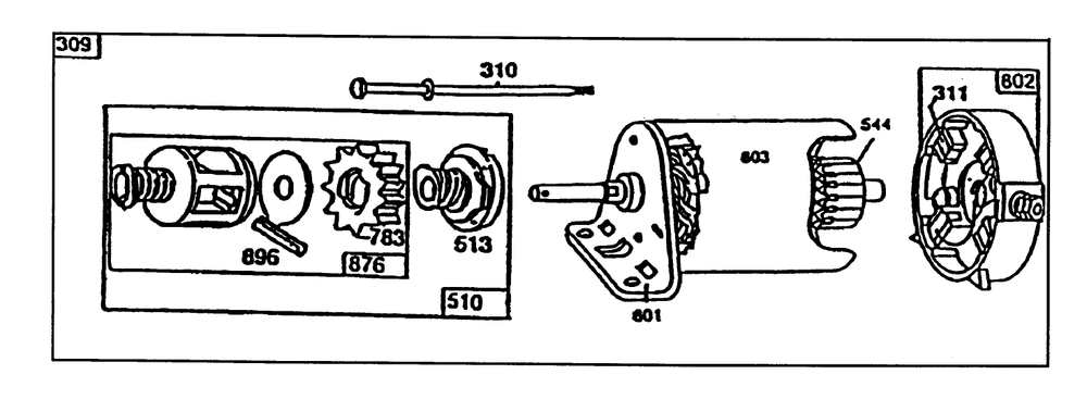 Starter-No. 191707-0121-01 Diagram and Parts List for 56185 2000001 - 2999999 Toro Lawn Tractor