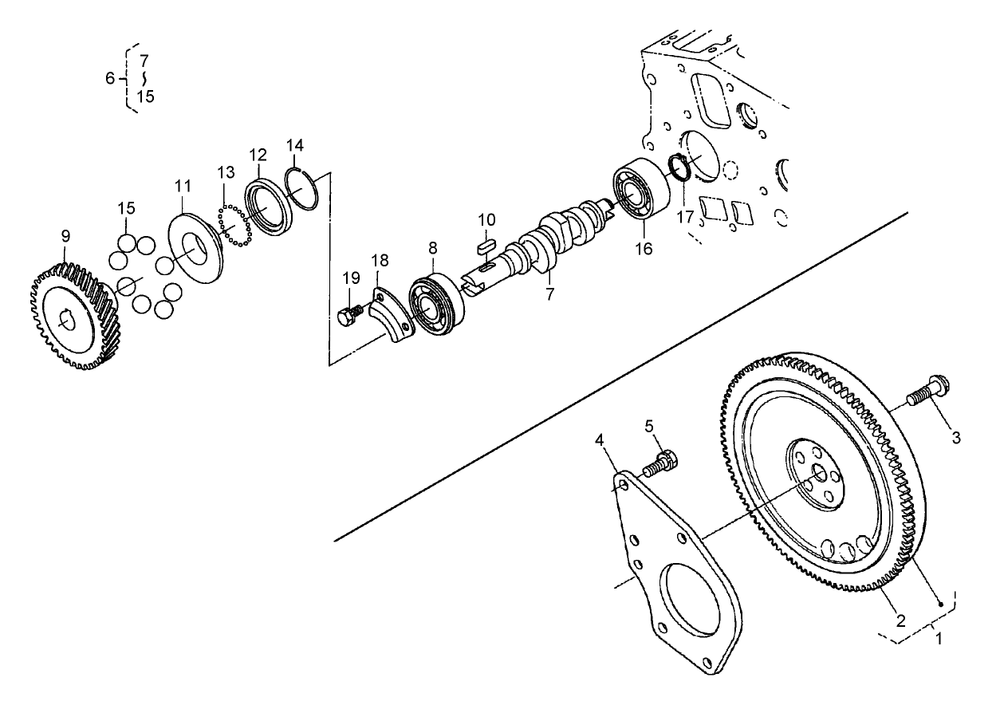 Flywheel, Fuel Camshaft And Governor Shaft Assembly Diagram and Parts List for 74264TE (260000001-260999999)(2006) Toro Lawn Mower