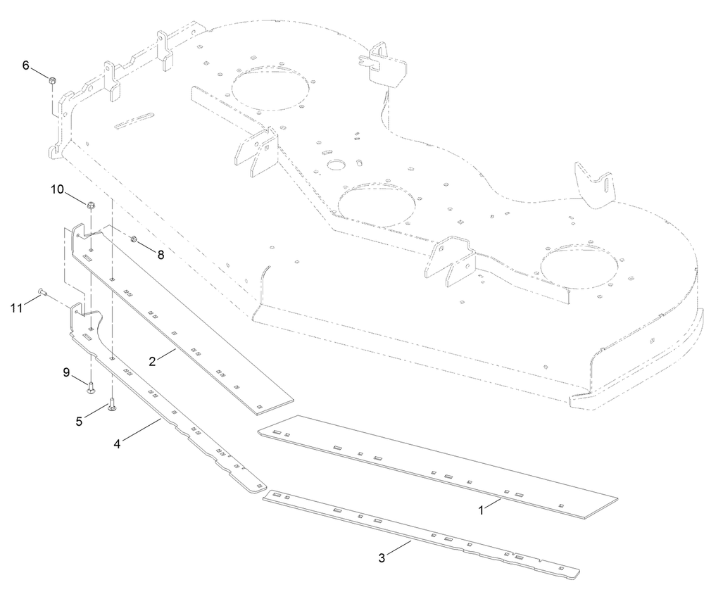 Bagger Enhancement Kit Assembly Diagram and Parts List for 139-1529  Toro Lawn Mower
