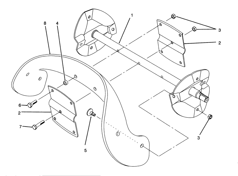 Rotor Assembly Diagram and Parts List for 38181 4900001 - 4999999 Toro Snow Blower