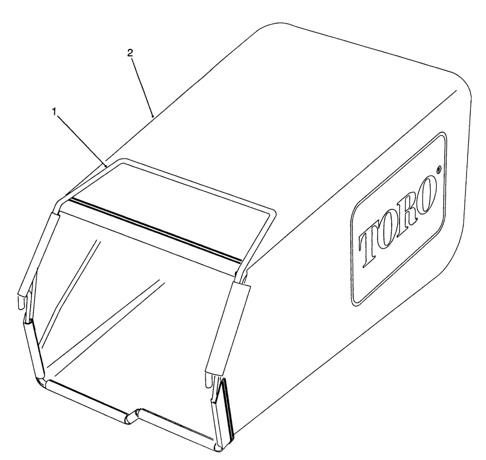 Grass Bag Assembly Diagram and Parts List for 26622 1000001 - 1999999 Toro Lawn Mower