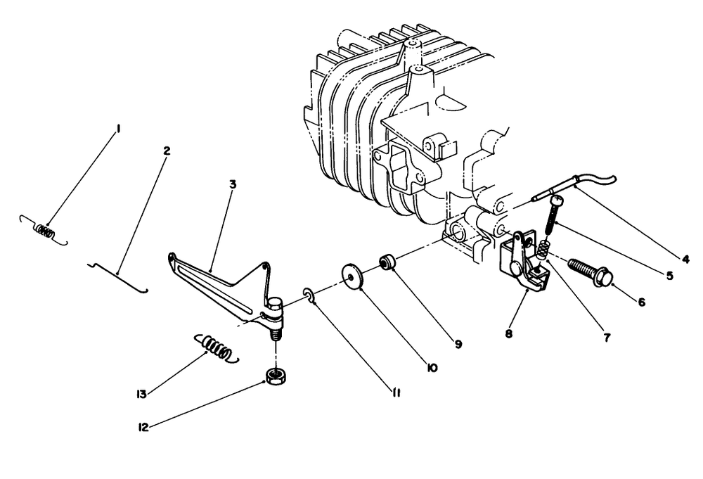 Governor Assembly (Engine Model No. 47pl0-4, 47pk9-4, 47ph7-4) Diagram and Parts List for 38181 1000001 - 1999999 Toro Snow Blower