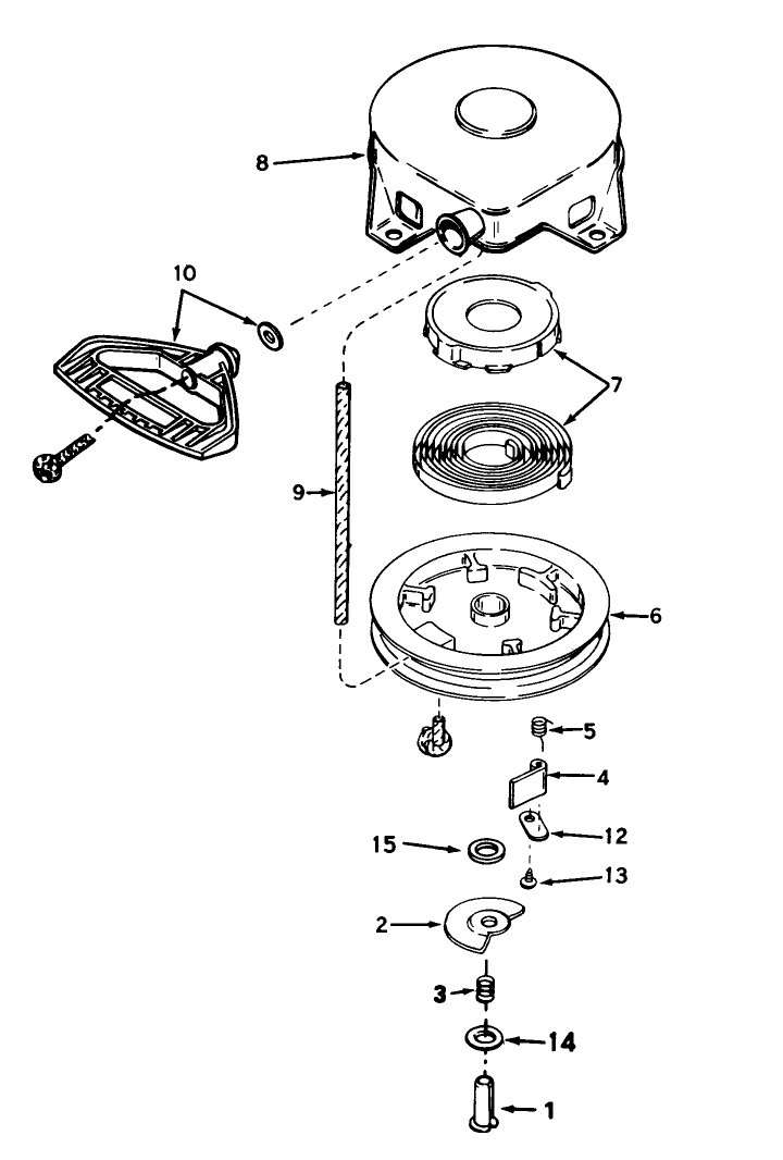 Rewind Starter No. 590604 (5 And 7 H.P. Snowthrower Model Nos.38040 And 38050) Diagram and Parts List for 38040 7000001 - 7999999 Toro Snow Blower