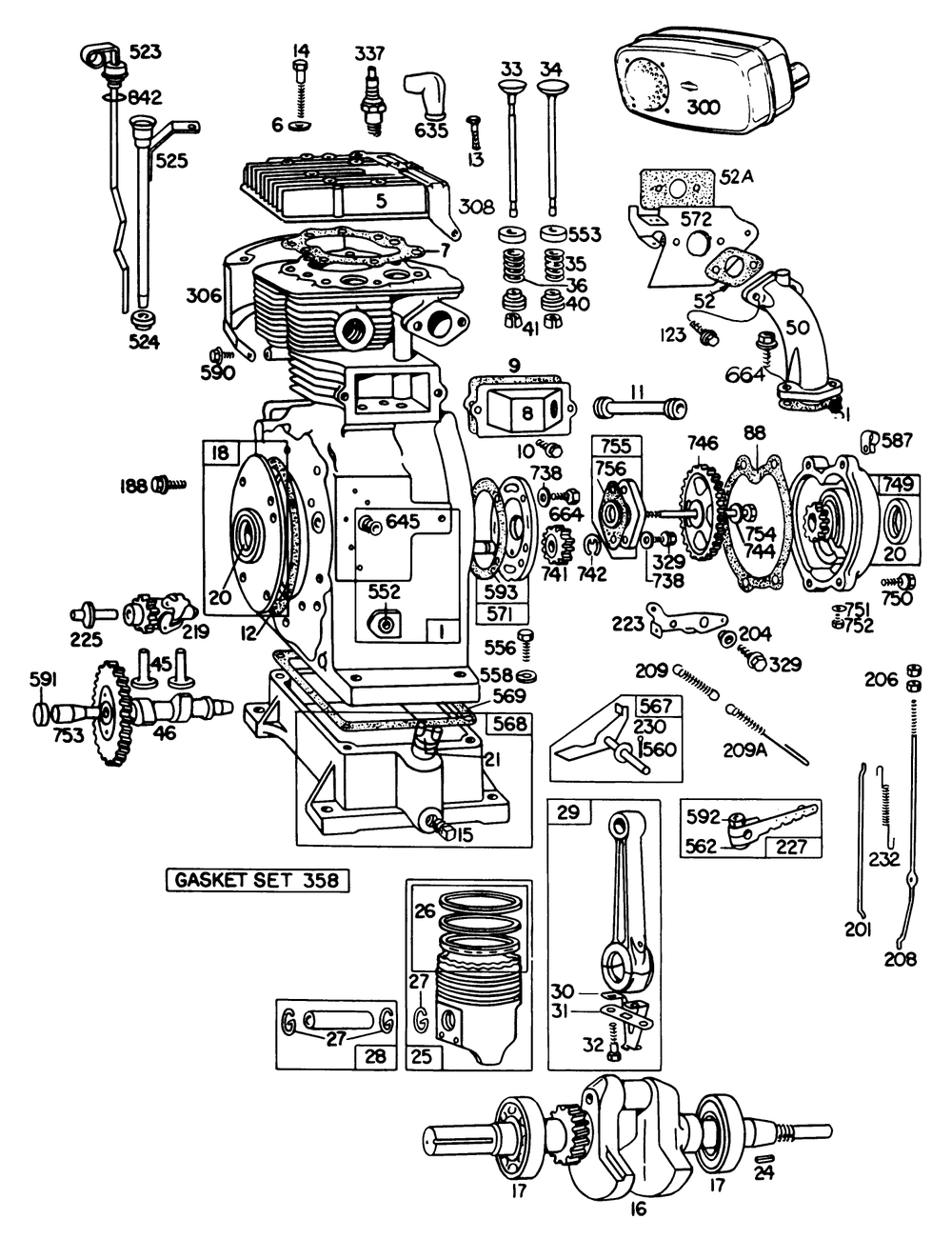 Engine Briggs & Stratton Model No 326437-0262-01 (Continued) Diagram and Parts List for 30775 100001 - 199999 Toro Lawn Tractor