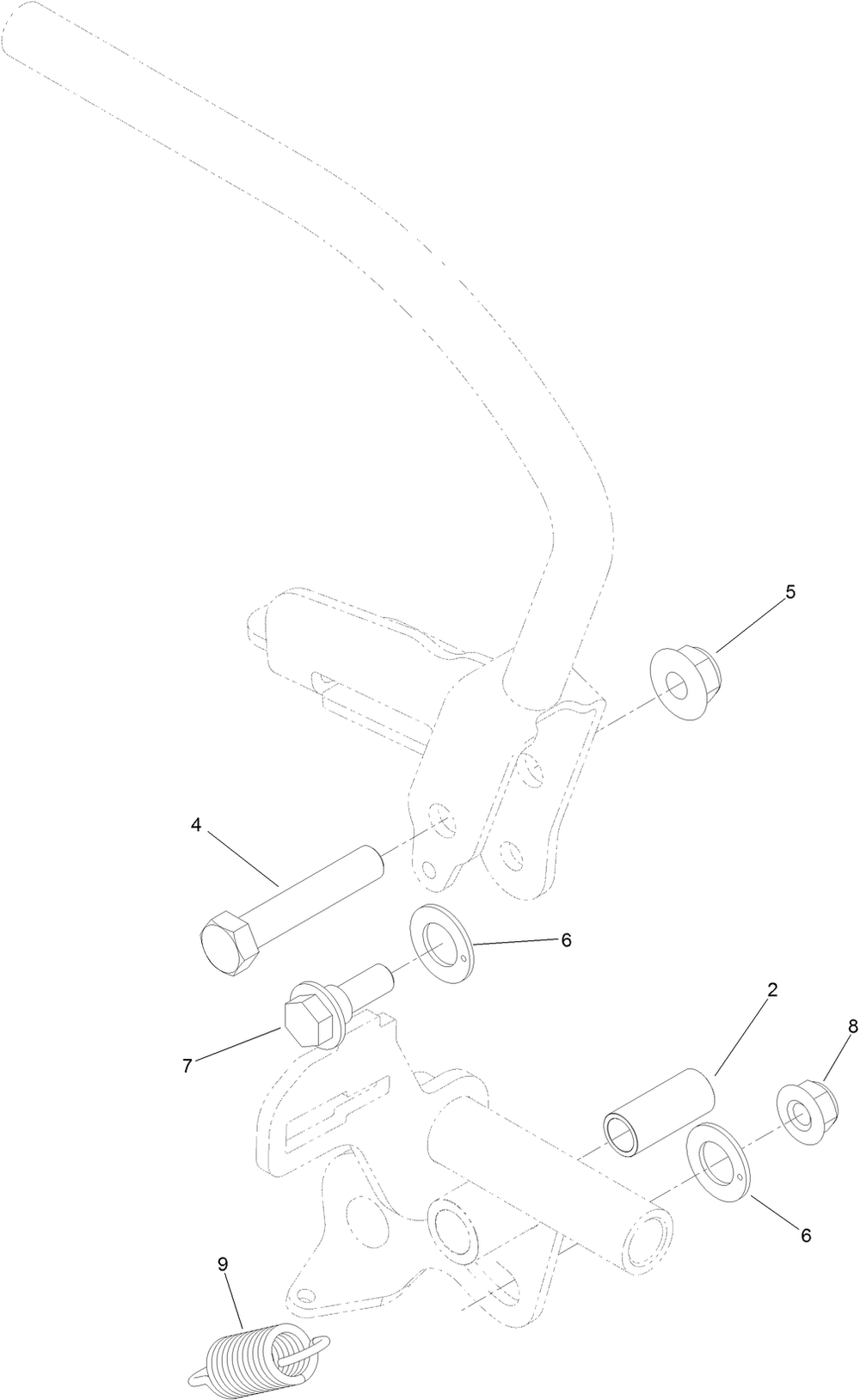 Control Handle Assembly No. 132-5157 Diagram and Parts List for 72505 411800000 - 412999999 Toro Lawn Mower
