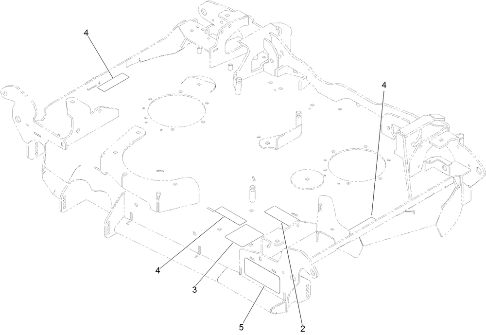 Center Deck Decal Assembly Diagram and Parts List for 72096 406343181-407109999 Toro Lawn Tractor