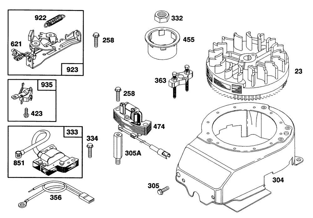 Engine Briggs & Stratton Model 124707-3185-01 Diagram and Parts List for 20322 2000001 - 2999999 Toro Lawn Mower