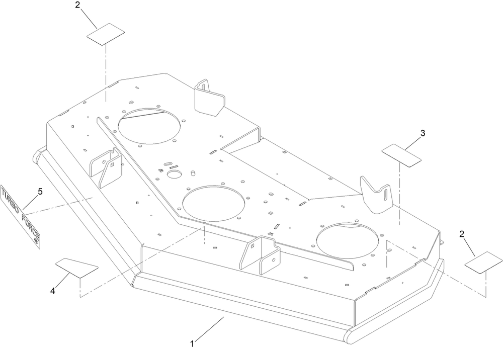 Deck Decal Assembly Diagram and Parts List for 72542TE 400000000-411799999 Toro Lawn Mower